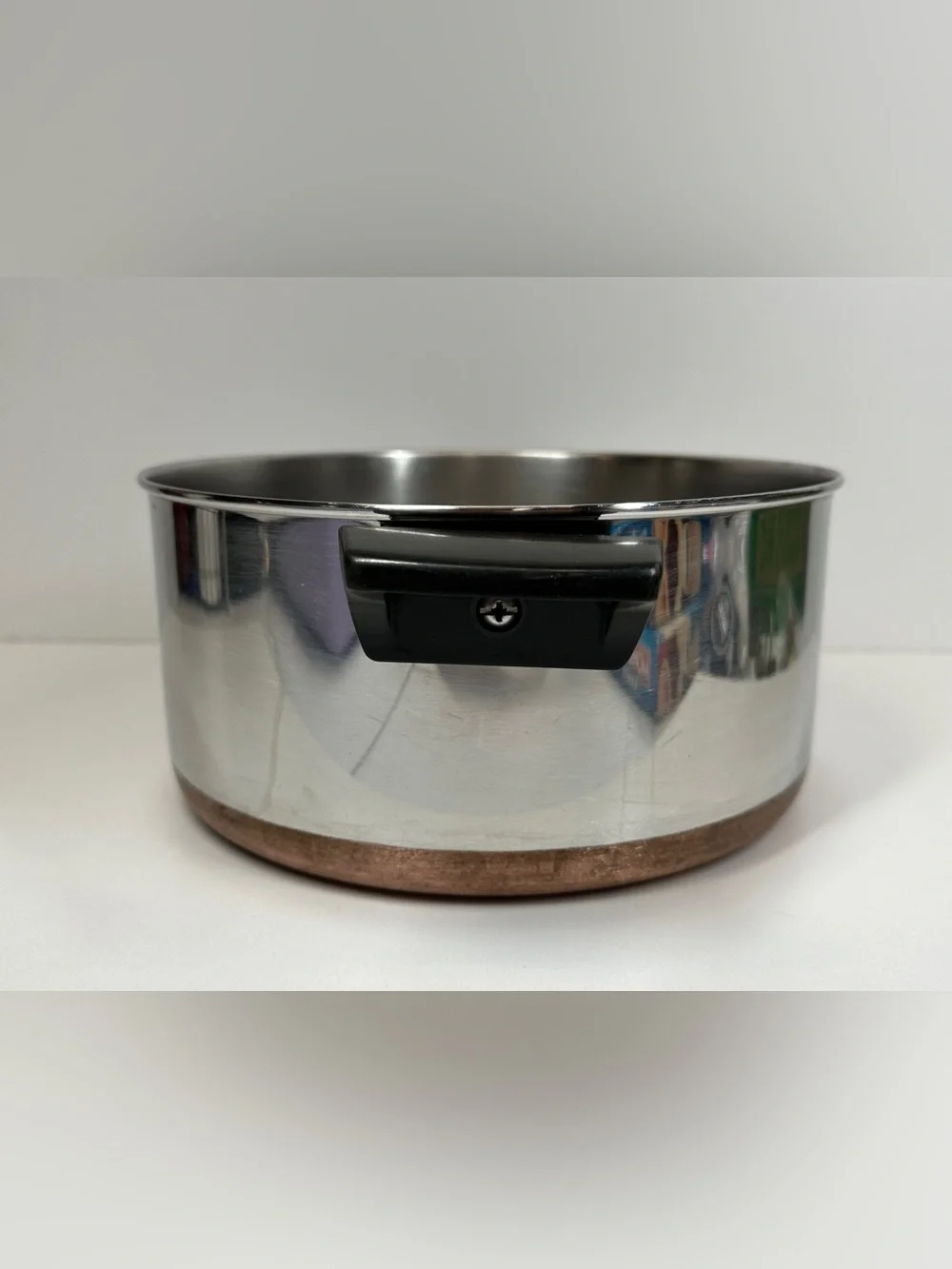 Revere Ware 4-1/2 QT Copper Bottom Stock Pot No Lid Clinton ILL. U.S.A.